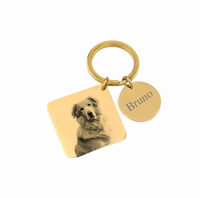 Llavero con fotograbado y nombre o mensaje