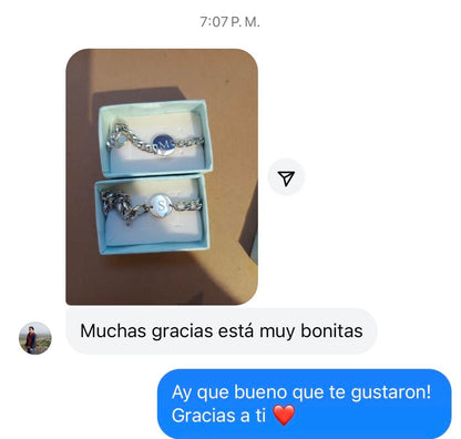 Pulseras personalizadas con inicial y corazón magnético (envíos a partir del 14 de enero )