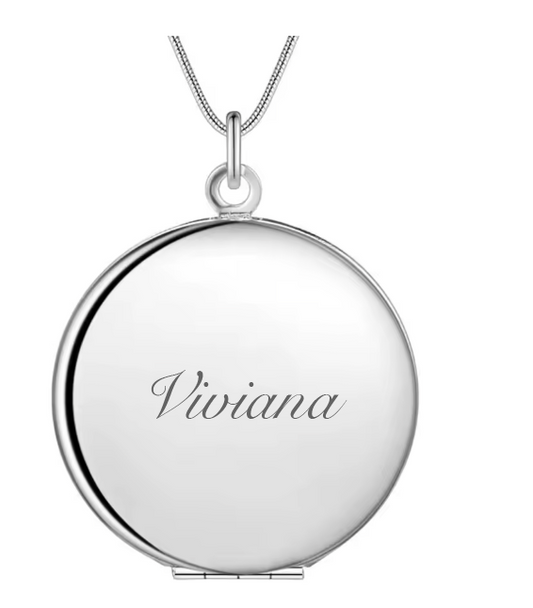 ¡Nuevo producto! Collar Relicario circular con  NOMBRE y tus fotos  (Plata)