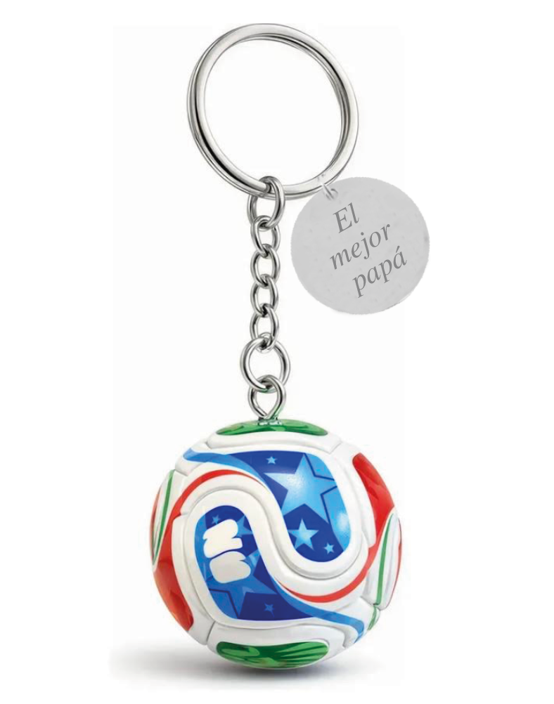 Llavero pelota de fútbol con mensaje