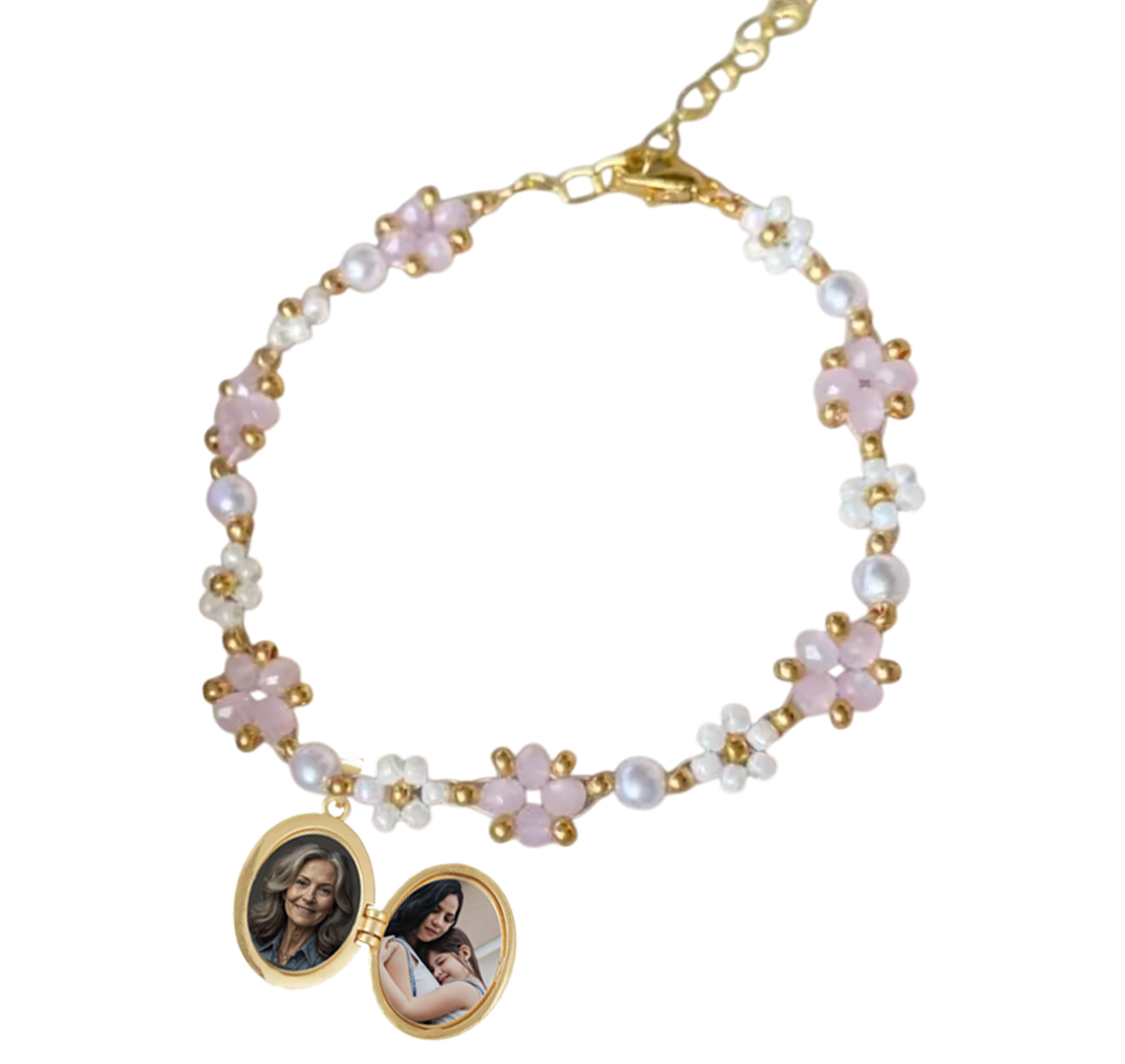 Pulsera relicario chaquieras con diseño especial